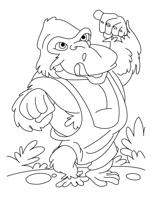 Kolorowanka z Gorylem do Druku - Kreatywne Zajęcia dla Dzieci kolorowanka do druku